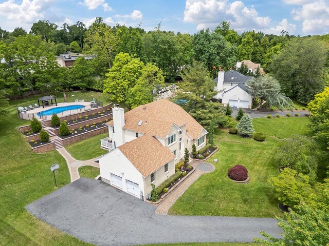 8 Stark Ct, New City, NY 10956 - aerial view of property and surrounding area with a pool