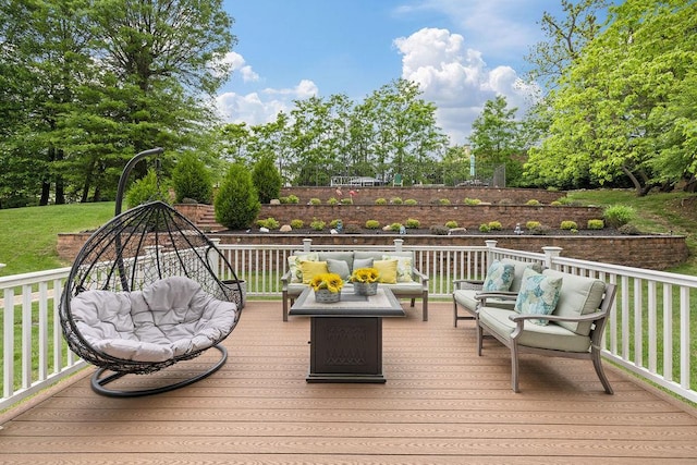 8 Stark Ct, New City, NY 10956 - deck featuring an outdoor hangout area and a yard
