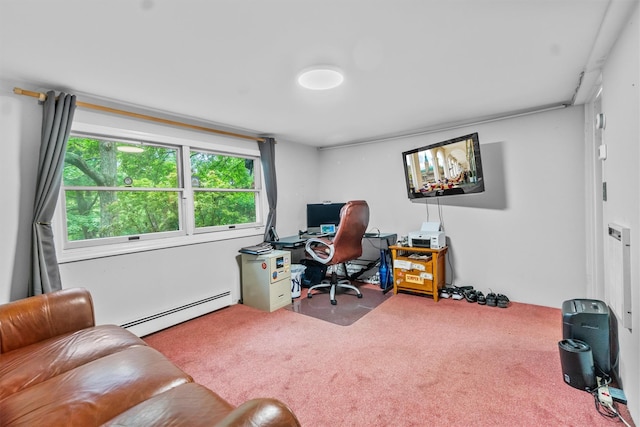 294 Rte 292, Holmes, NY 12531 - carpeted home office with a baseboard radiator