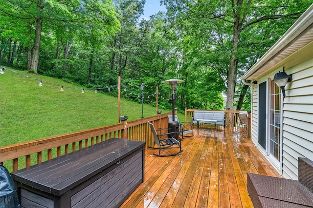 294 Rte 292, Holmes, NY 12531 - wooden terrace featuring a yard and view of scattered trees