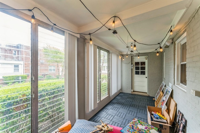 1355 Broadway Unit B20, Hewlett, NY 11557 - sunroom with brick wall