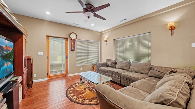 42 Blackstone Rdg, Holmes, NY 12531 - living area with light wood-type flooring, ceiling fan, baseboards, and recessed lighting