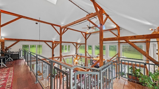 42 Blackstone Rdg, Holmes, NY 12531 - hallway featuring vaulted ceiling, an upstairs landing, and wood-type flooring