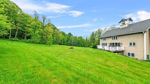 42 Blackstone Rdg, Holmes, NY 12531 - view of grassy yard featuring a wooden deck