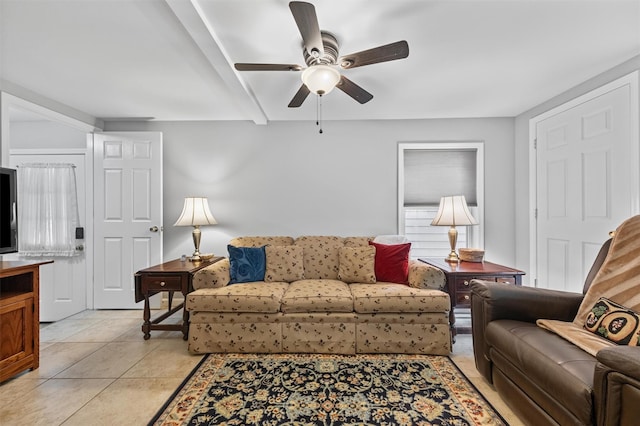 7 Brandy Ln, Hopewell Junction, NY 12590 - living area featuring a ceiling fan and light tile patterned flooring
