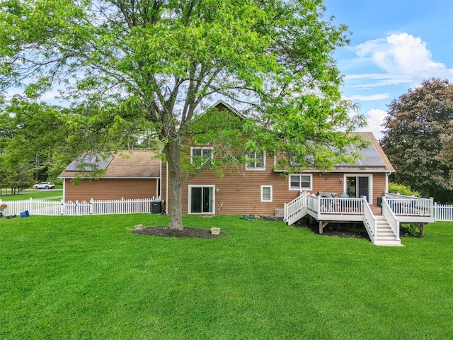 7 Brandy Ln, Hopewell Junction, NY 12590 - back of house featuring a deck and central AC