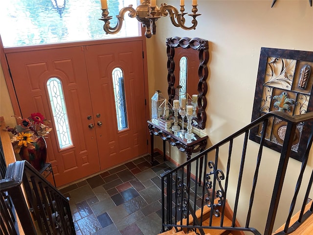 1 Parkview Dr, Middletown, NY 10940 - foyer entrance with dark stone finish floors