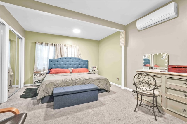 187-16 Williamson Ave, Springfield Gardens, NY 11413 - bedroom with a wall mounted AC, carpet floors, and baseboards