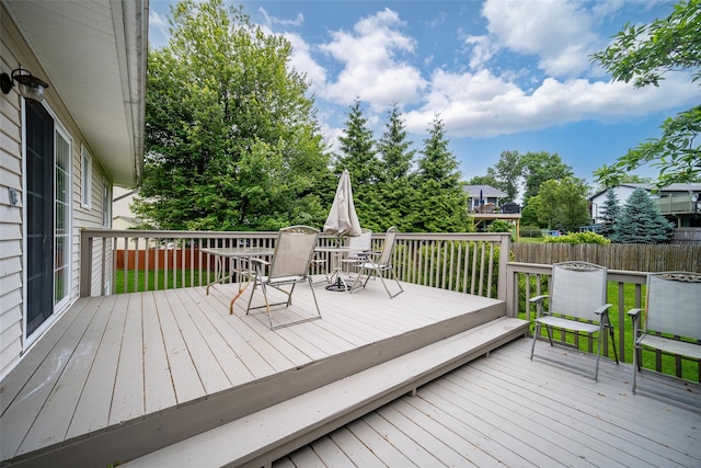 7 Ross Ln, Middletown, NY 10941 - wooden terrace with outdoor dining space
