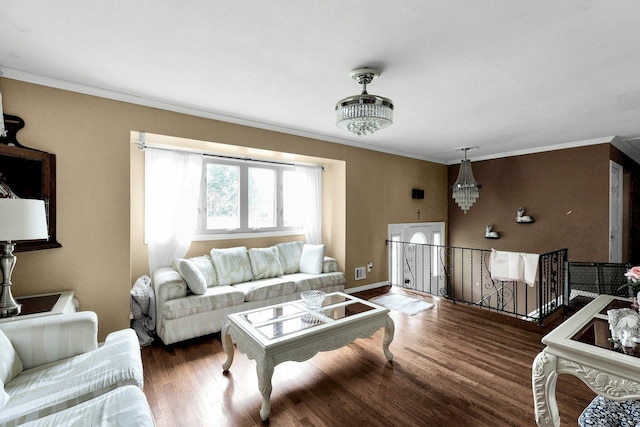 23 Berkeley Ave, Selden, NY 11784 - living area featuring crown molding and wood finished floors