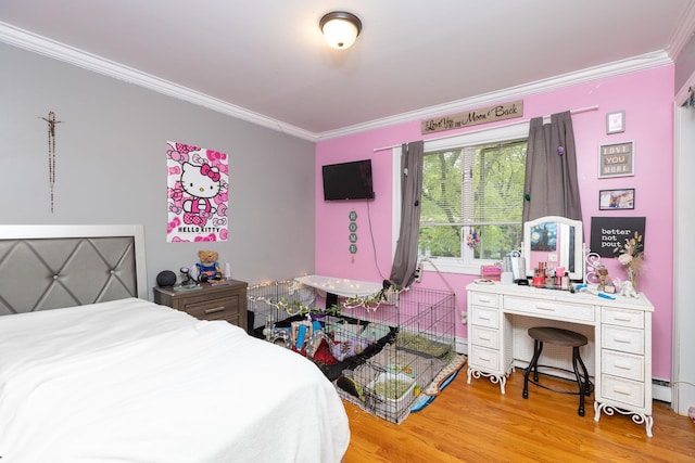 449 Terry Blvd, Holbrook, NY 11741 - bedroom featuring crown molding, wood finished floors, and an office area