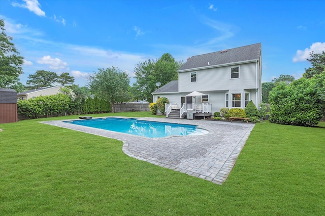 5 Michelle Ln, Selden, NY 11784 - view of pool featuring a deck, a patio area, and a fenced backyard