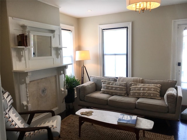 2 Lincoln Ter, Newburgh, NY 12550 - living area with wood finished floors