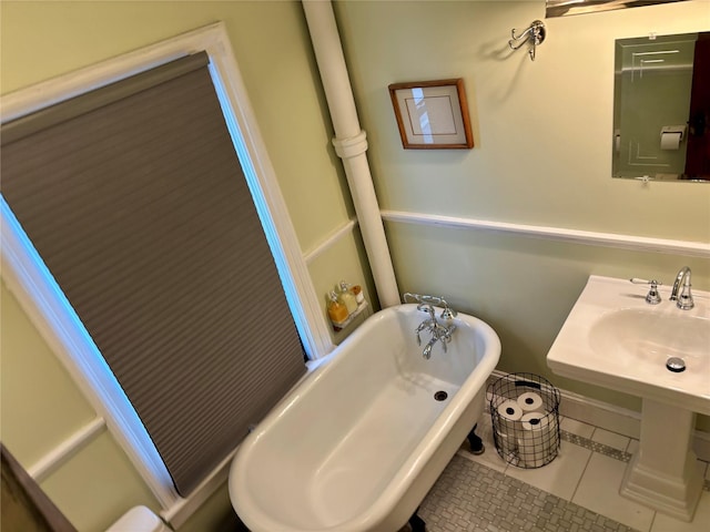 2 Lincoln Ter, Newburgh, NY 12550 - bathroom with tile patterned floors and a soaking tub