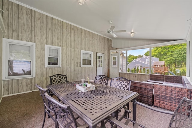 3518 Overlook Ave, Yorktown Heights, NY 10598 - view of patio featuring a ceiling fan and outdoor dining area