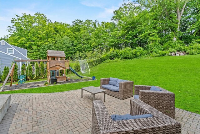 3518 Overlook Ave, Yorktown Heights, NY 10598 - view of patio / terrace with a playground and an outdoor hangout area