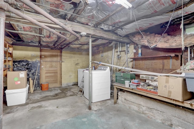 5 The Promenade, Glen Head, NY 11545 - unfinished below grade area with washing machine and dryer