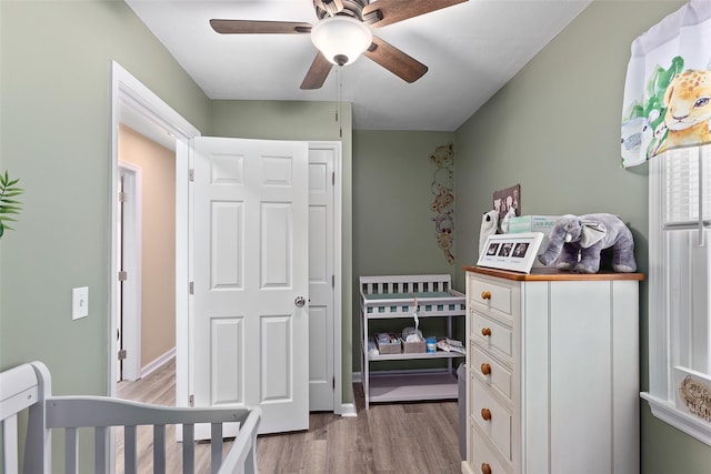 420 Fourth Rd, Wappingers Falls, NY 12590 - bedroom featuring light wood-style floors and a ceiling fan