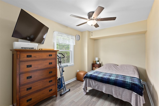 420 Fourth Rd, Wappingers Falls, NY 12590 - bedroom with light wood-style flooring, baseboards, and a ceiling fan