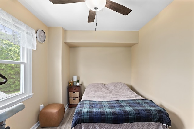 420 Fourth Rd, Wappingers Falls, NY 12590 - bedroom featuring wood finished floors, a ceiling fan, and baseboards