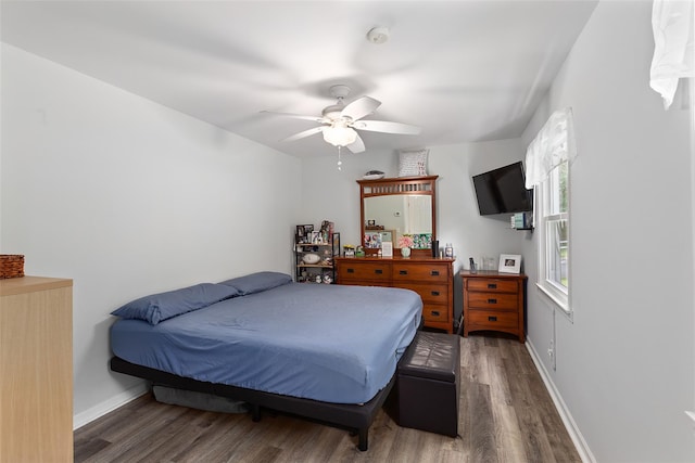 420 Fourth Rd, Wappingers Falls, NY 12590 - bedroom with wood finished floors, baseboards, and ceiling fan