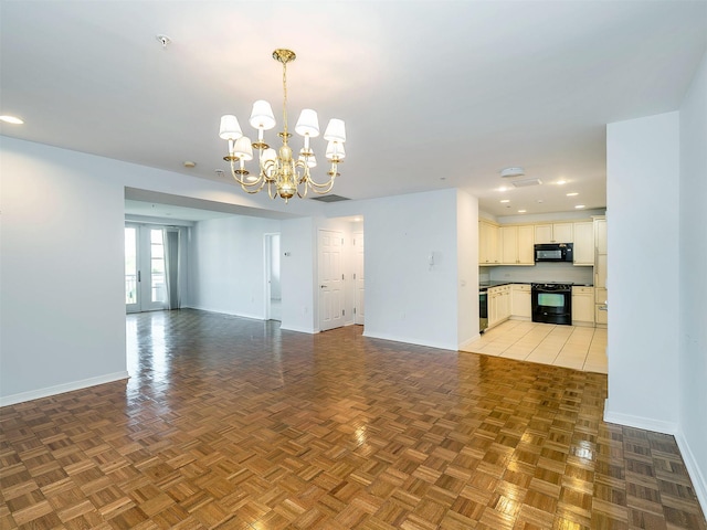 100 Harbor View Dr Unit 515, Port Washington, NY 11050 - unfurnished living room with baseboards, a chandelier, and recessed lighting