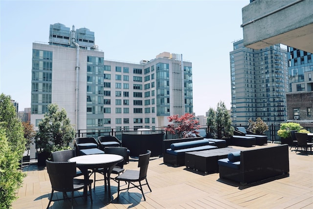 148 E 24th St Unit 5B, New York Manhattan, NY 10010 - view of patio / terrace with an outdoor living space and a city view