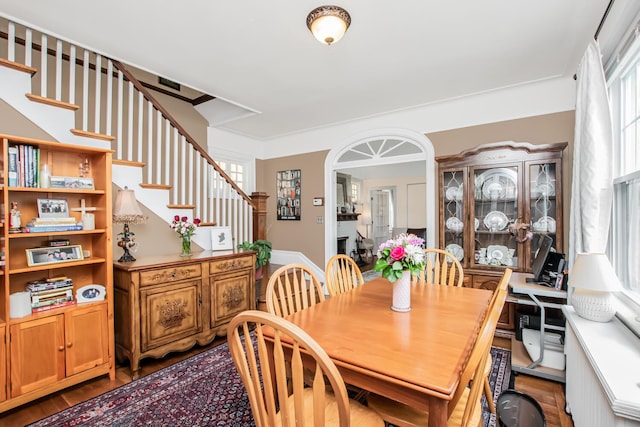 37 Lee Ave, Yonkers, NY 10705 - dining space with stairs and wood finished floors