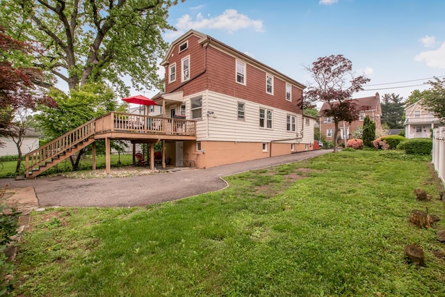 37 Lee Ave, Yonkers, NY 10705 - back of property featuring a deck and stairs