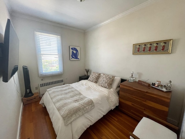 108-41 51st Ave, Corona, NY 11368 - bedroom with radiator, wood finished floors, and crown molding