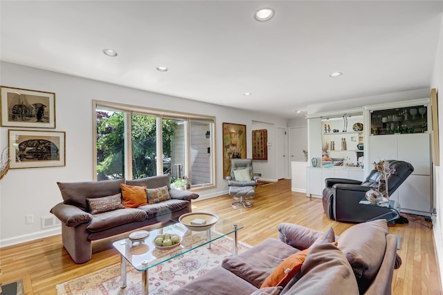 1 Exeter Pl, Glen Head, NY 11545 - living area featuring light wood-style floors, recessed lighting, and baseboards
