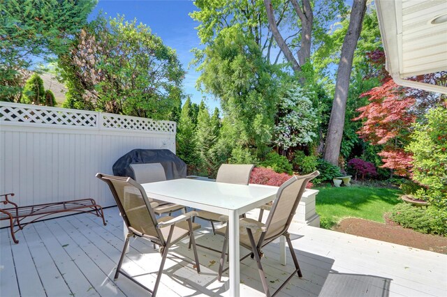 1 Exeter Pl, Glen Head, NY 11545 - wooden deck with outdoor dining space
