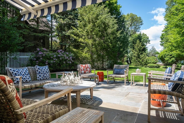 7 Cedar Ln, Glen Cove, NY 11542 - view of patio / terrace with view of scattered trees