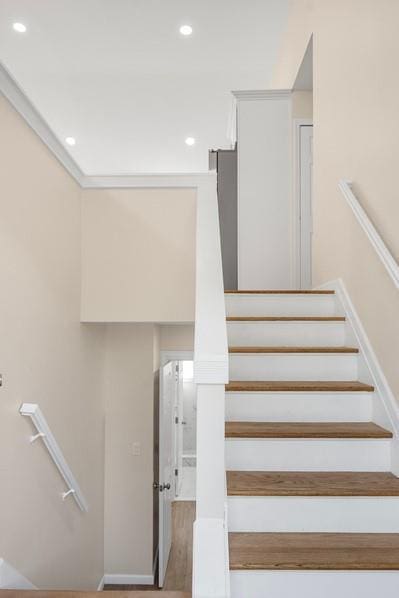8 Hilltop Ave, West Babylon, NY 11704 - stairway featuring recessed lighting