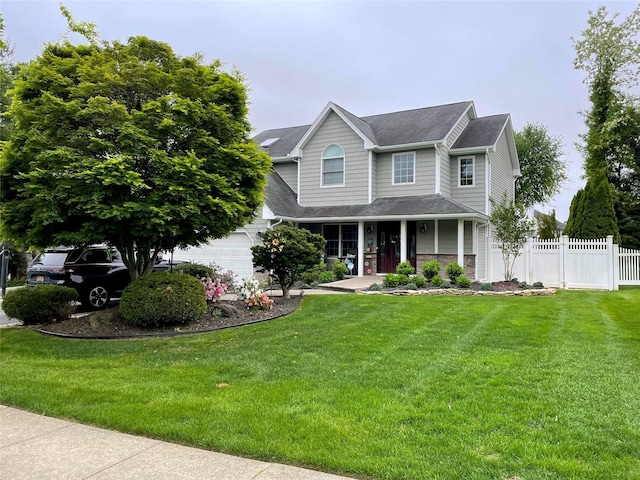 5 Long House Way, Commack, NY 11725 - view of front of property with covered porch and a garage
