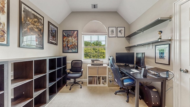 5 Long House Way, Commack, NY 11725 - home office featuring carpet floors and vaulted ceiling