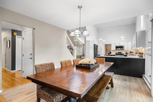 30 Apple Hill Dr, Cortlandt Manor, NY 10567 - dining area with a chandelier and light wood-style floors
