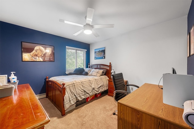 30 Apple Hill Dr, Cortlandt Manor, NY 10567 - bedroom with light carpet, an office area, and ceiling fan