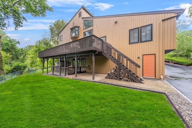 30 Apple Hill Dr, Cortlandt Manor, NY 10567 - back of house featuring a deck, stairs, and a patio area