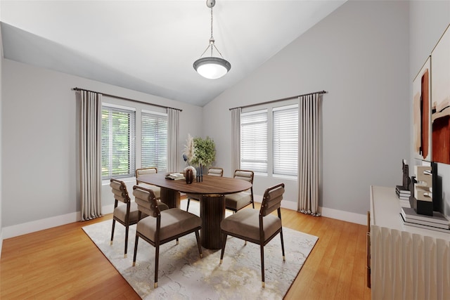 30 Apple Hill Dr, Cortlandt Manor, NY 10567 - dining space with baseboards, light wood finished floors, and high vaulted ceiling