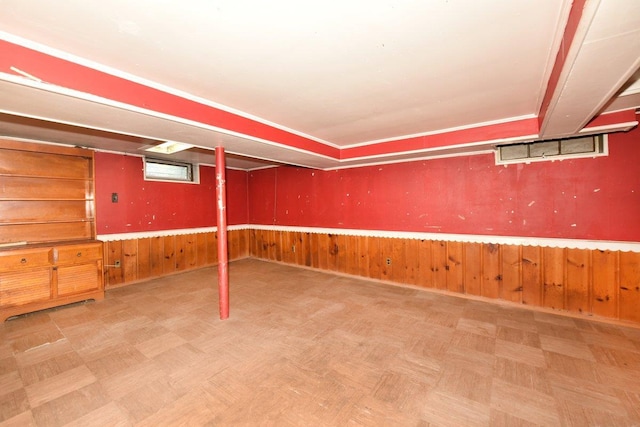 50 Fordham St, Williston Park, NY 11596 - finished below grade area with wood walls and wainscoting
