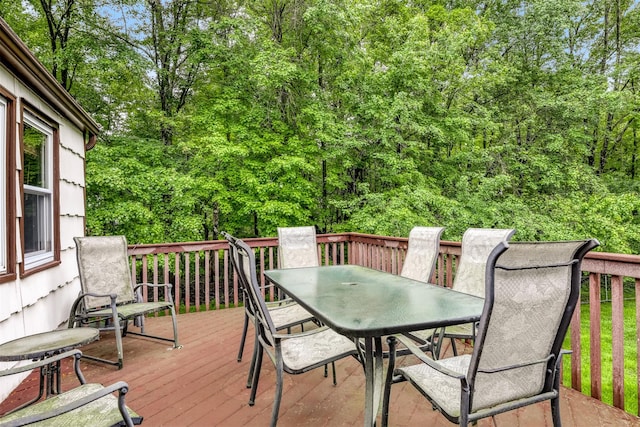 11 Kings Gate Rd, Suffern, NY 10901 - wooden terrace with outdoor dining area