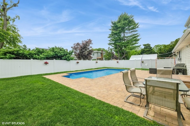 150 Arthur St, Massapequa Park, NY 11762 - view of swimming pool with a patio, grilling area, and outdoor dining area