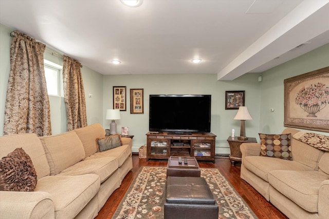 41-27 Orient Ave, Douglaston, NY 11363 - living area with dark wood finished floors and recessed lighting