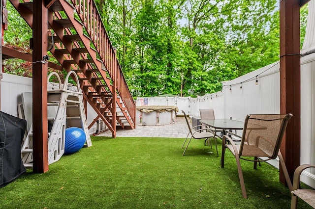 2588 Stedman Pl, Bronx, NY 10469 - view of yard with stairway and a patio area