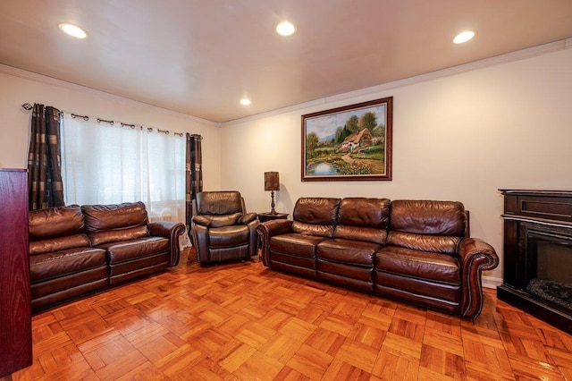 2588 Stedman Pl, Bronx, NY 10469 - living area with ornamental molding and recessed lighting
