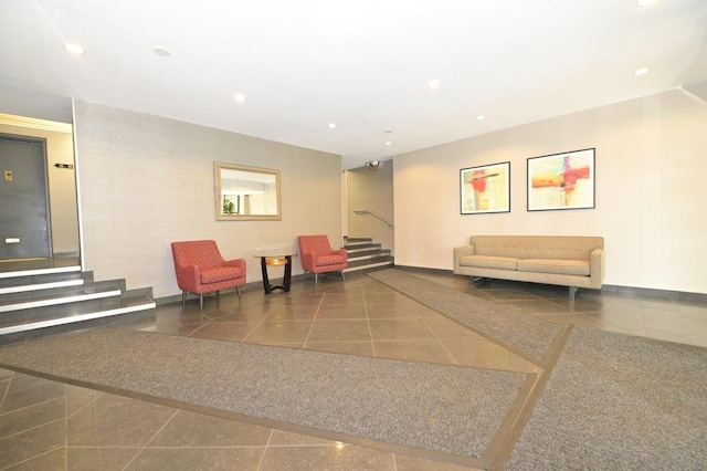 4 Birchwood Ct Unit 2K, Mineola, NY 11501 - lobby with stairs and recessed lighting