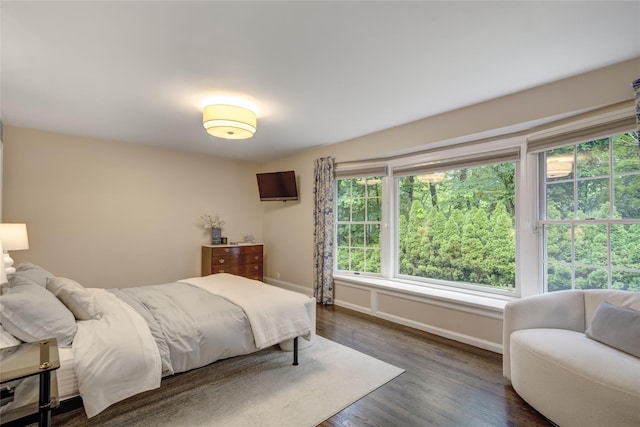 14 Rockwood Rd W, Manhasset, NY 11030 - bedroom with baseboards and dark wood-style flooring