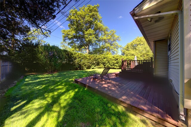 55 Richfield St, Plainview, NY 11803 - view of yard featuring a wooden deck