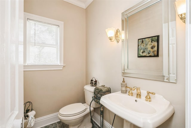30 Lawrence Rd, Kings Park, NY 11754 - bathroom with a sink, baseboards, and toilet